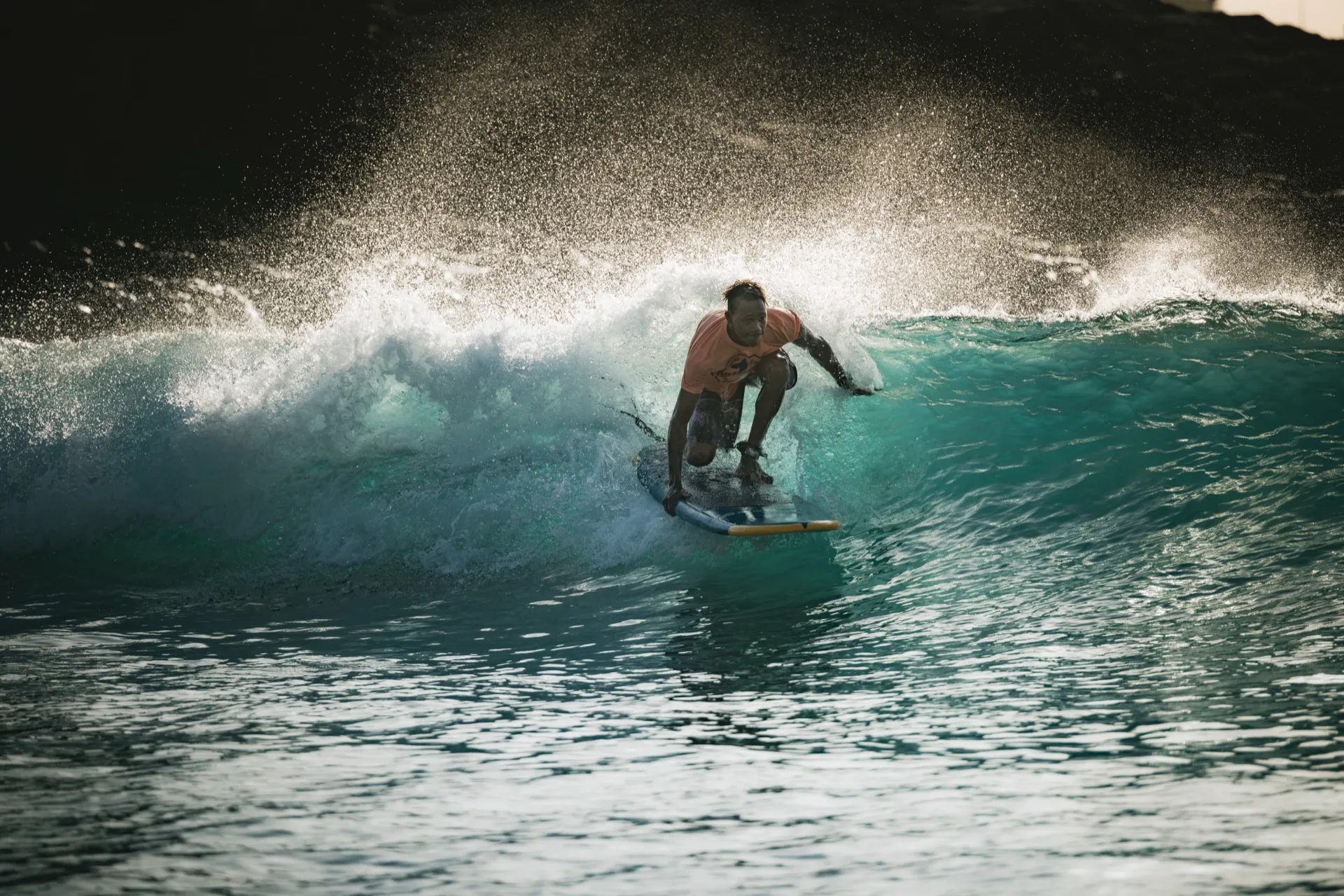 Kabungo surfing a perfect wave